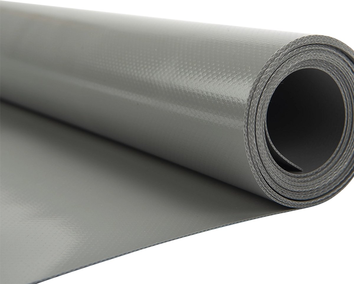 Afdekzeilwinkel - Pvc zeildoek - 900gr Panama Stofgrijs 7037 vrachtwagenzeil - per meter