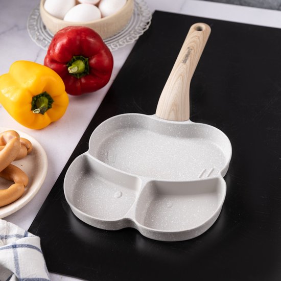 Wok van gietijzer met geëmailleerde coating, anti-aanbakpan