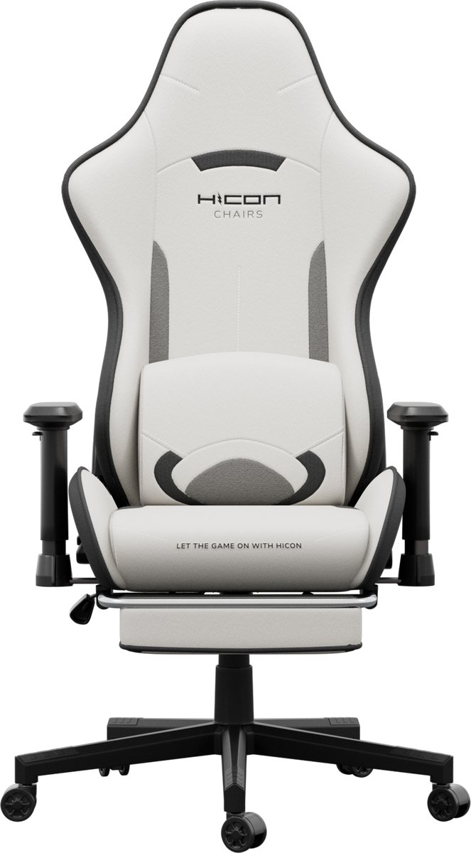 Gamestoel - Gaming Stoel - Gaming Chair - Game Stoel - HICON® Splendore - Stoffen - Grijs