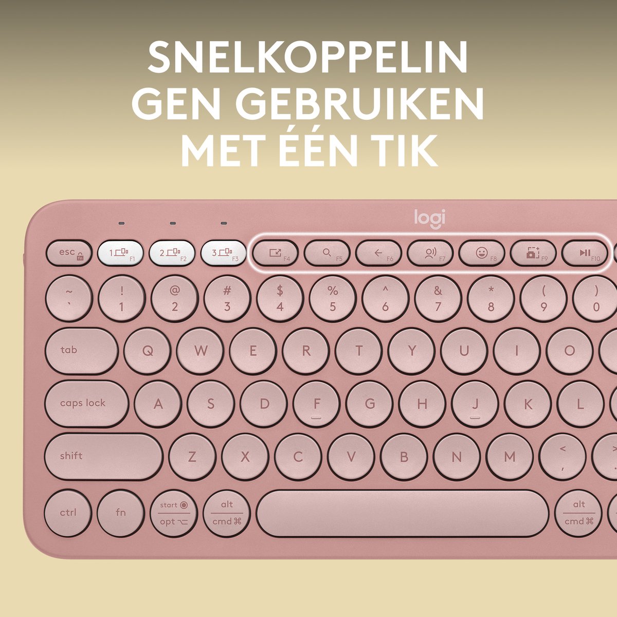 Logitech Pebble Keys 2 K380s - Draadloos Toetsenbord - Rose thumbnail 3