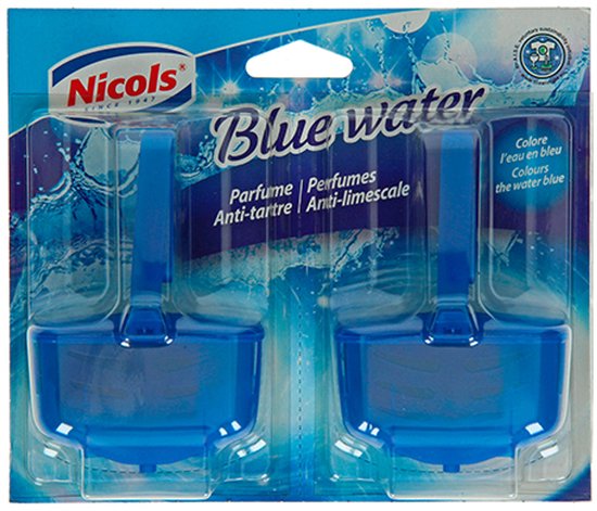 Foto: Nicols toiletblokjes blue water 6 x 2 12 stuks blauw water voordeelververpakking wc blokjes