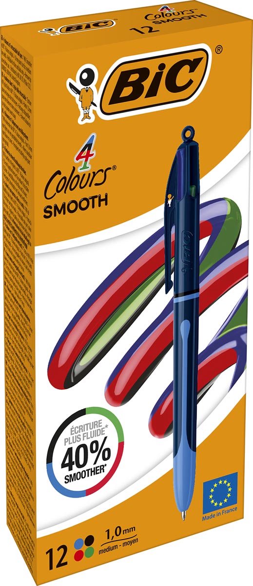 BIC Colours Smooth Drop 4-kleurenbalpen - Medium - 1 stuk