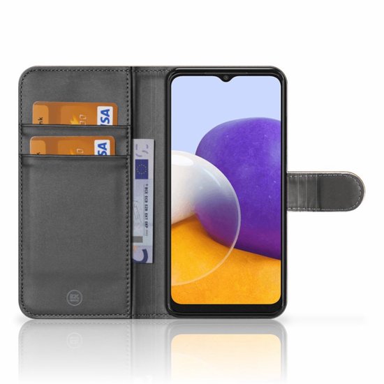 Coque de téléphone Samsung Galaxy A22 4G | M22 Wallet Book Case Bois Foncé