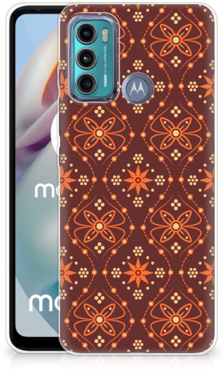 Motorola Moto G60 TPU bumper Batik Brown