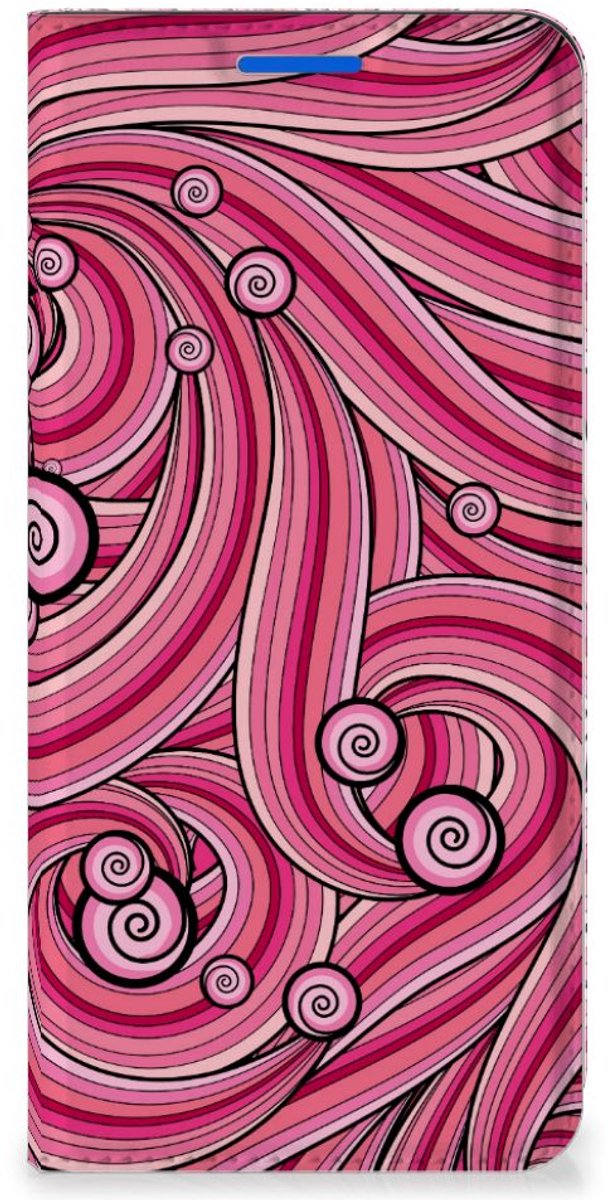 Standcase Hoesje voor OPPO Reno6 5G Bookcase Swirl Pink