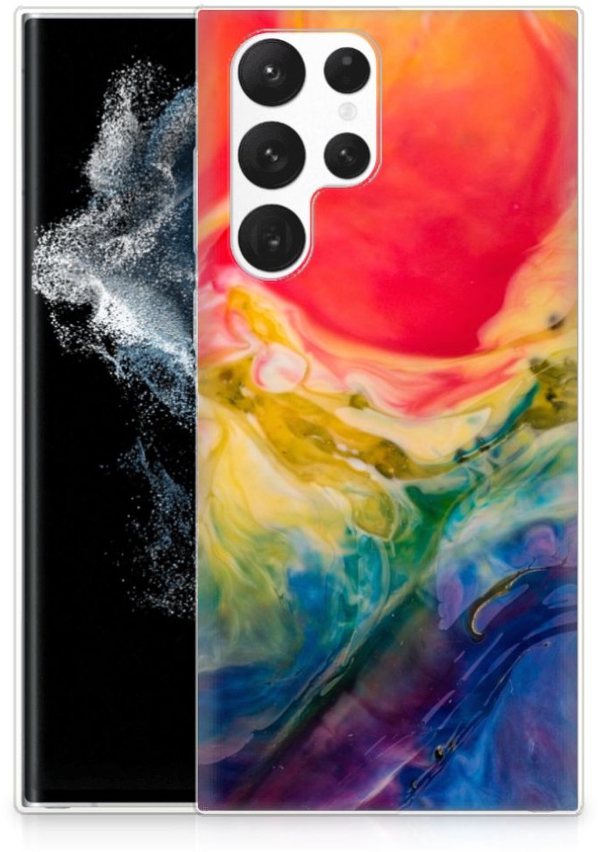 Hoesje maken Samsung Galaxy S22 Ultra Watercolor Dark