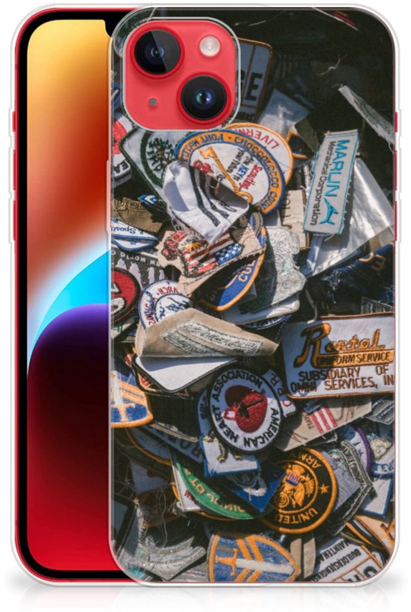 iPhone 14 Plus Siliconen Hoesje met foto Badges