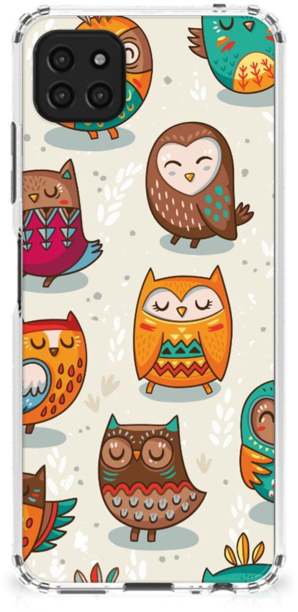 Samsung Galaxy A22 5G Case Anti-shock Vrolijke Uilen
