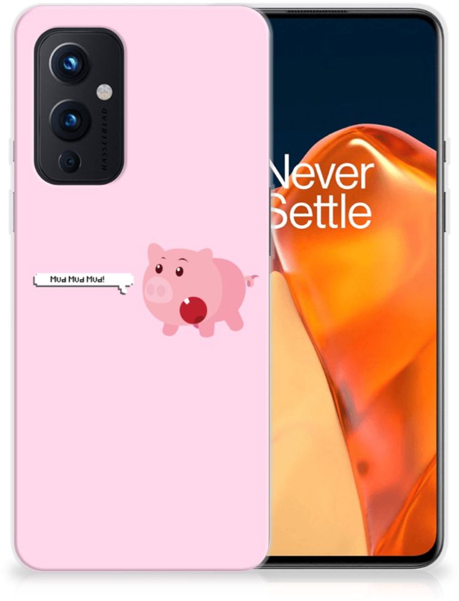 Back Cover voor OnePlus 9 Telefoonhoesje met Naam Pig Mud