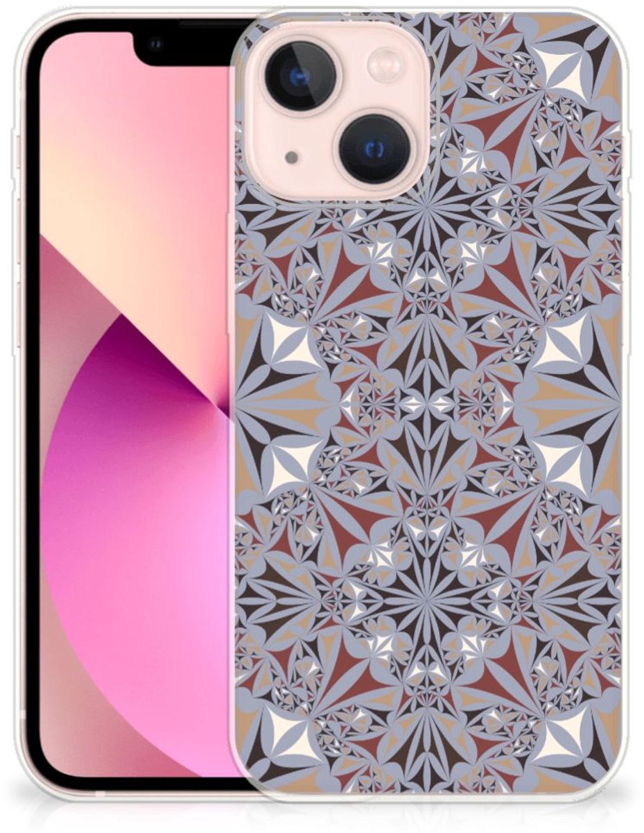 iPhone 13 mini TPU Siliconen Hoesje Flower Tiles