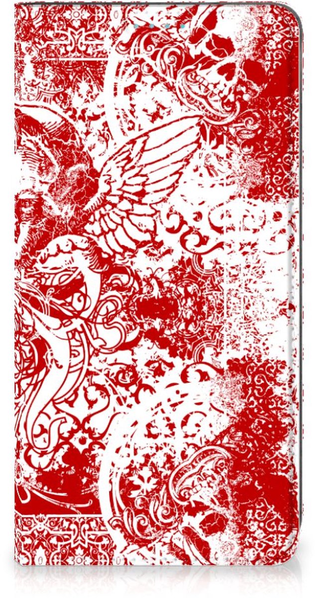 Mobiel BookCase Samsung Galaxy A53 Angel Skull Rood