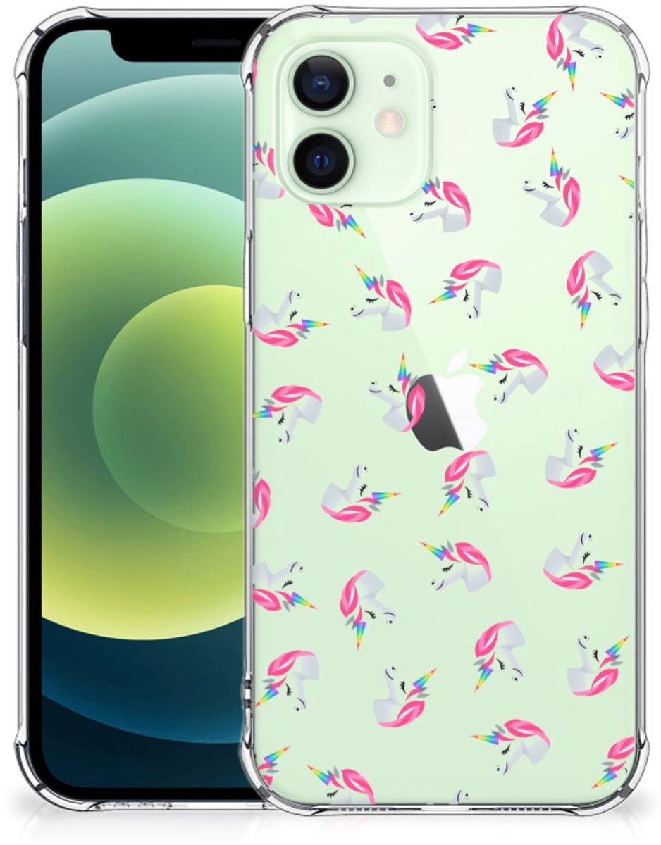 Doorzichtige Silicone Hoesje voor iPhone 12 Mini Unicorns