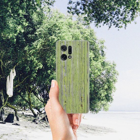 Housse Etui OPPO Find X5 Smartphone Case Vert Wood