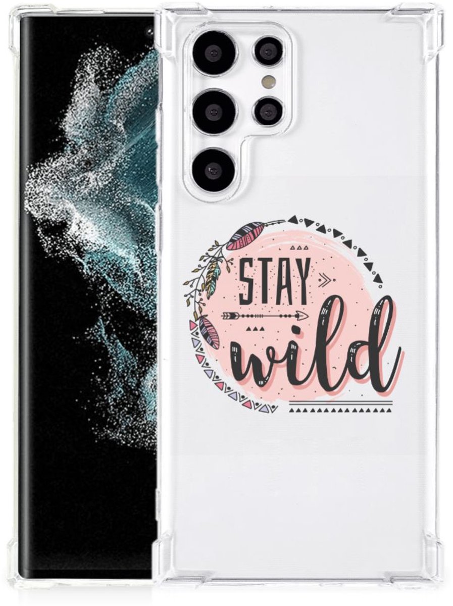Samsung Galaxy S22 Ultra Stevig Bumper Hoesje Boho Stay Wild