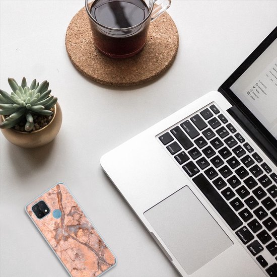 Nice Case OPPO A15 Phone Case Marbre Oranje