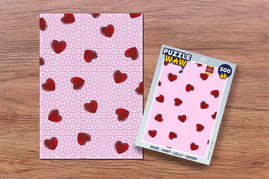 Puzzel Roze - Hart - Lolly - Snoep - Legpuzzel - Puzzel 500 stukjes