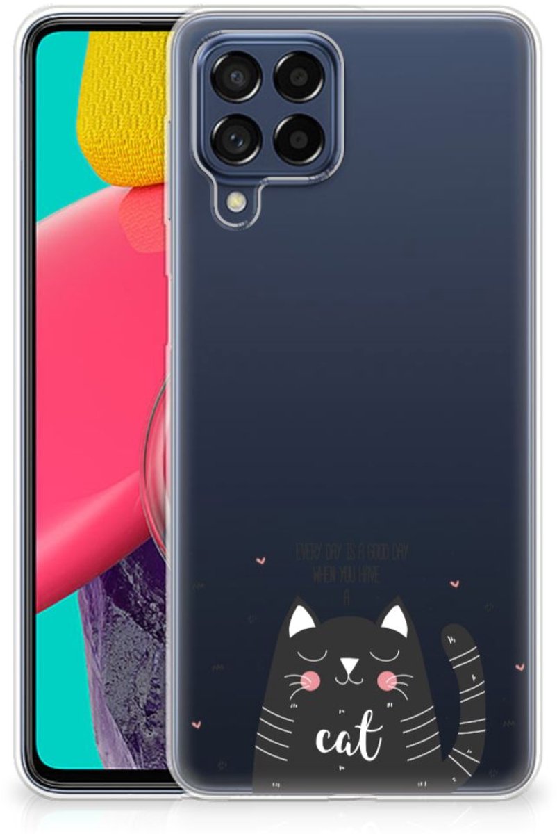 Samsung Galaxy M53 Telefoonhoesje met Naam Cat Good Day