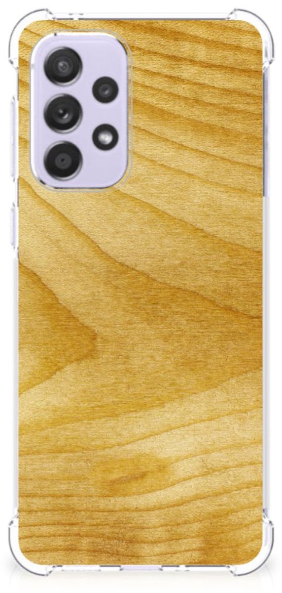 Samsung Galaxy A33 Stevig Telefoonhoesje Licht Hout