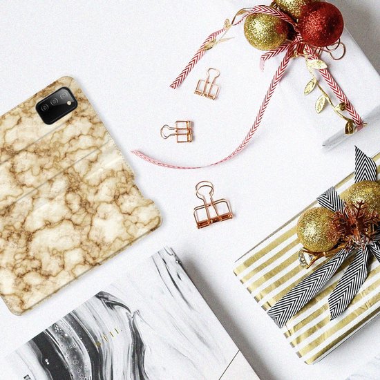 Coque Smartphone Samsung Galaxy M02s | A02s Couverture de livre Marbre Or