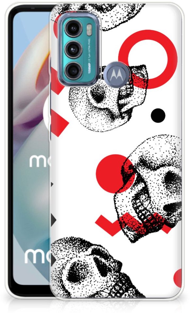 Silicone Back Case Motorola Moto G60 Skull Red