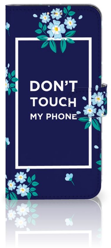 Coque Téléphone OPPO A15 Coque avec pour Fleurs Bleues Do Not Touch My Phone
