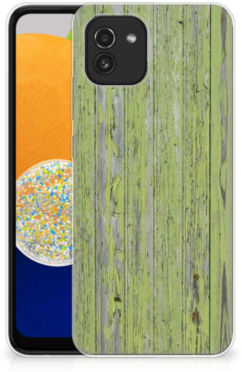 Samsung Galaxy A03 Bumper Hoesje Green Wood