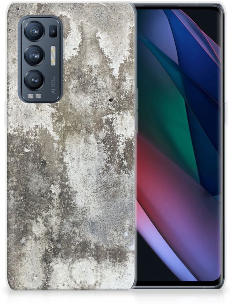 OPPO Find X3 Neo TPU Siliconen Hoesje Beton Print