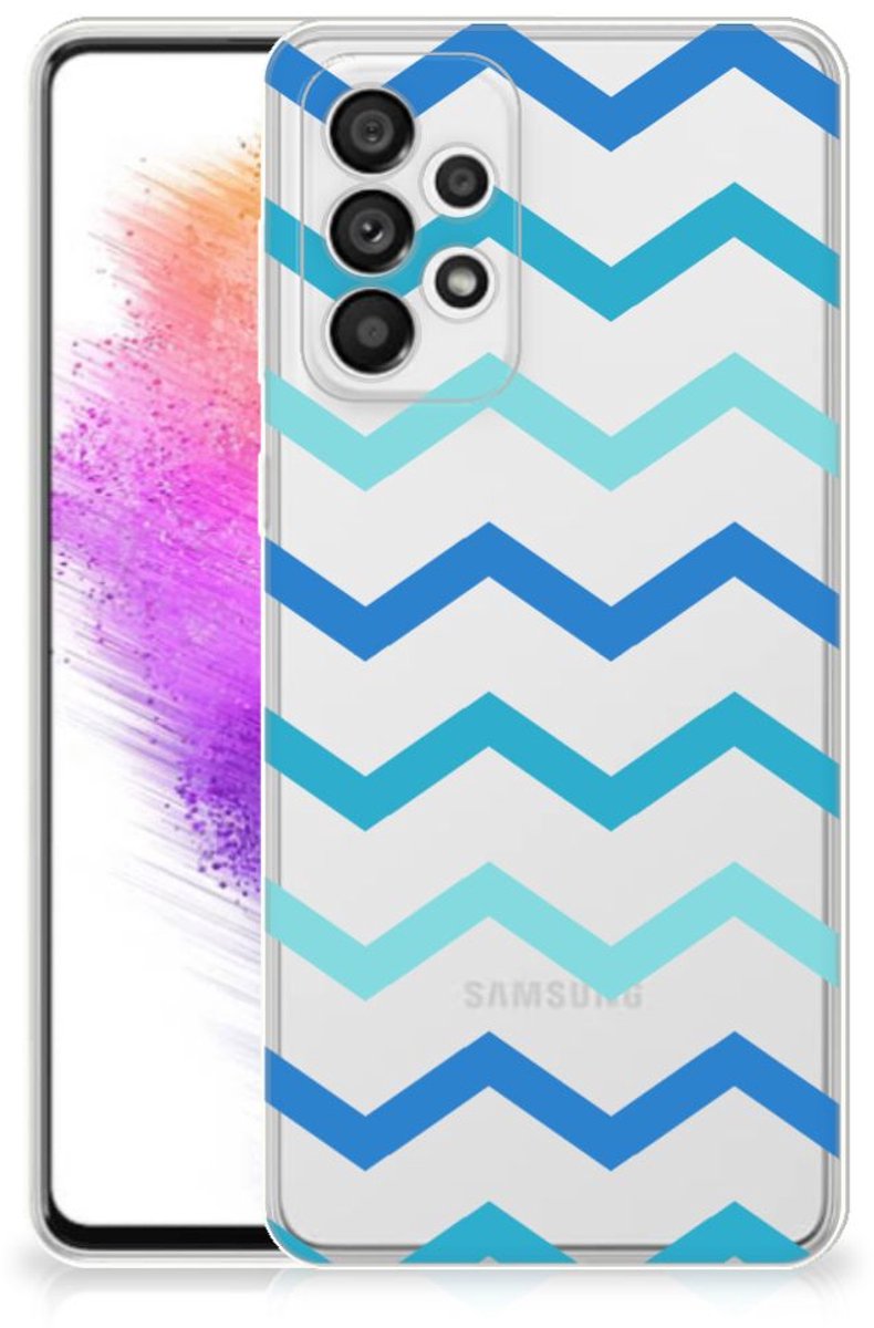 Samsung Galaxy A73 5G TPU bumper Zigzag Blauw