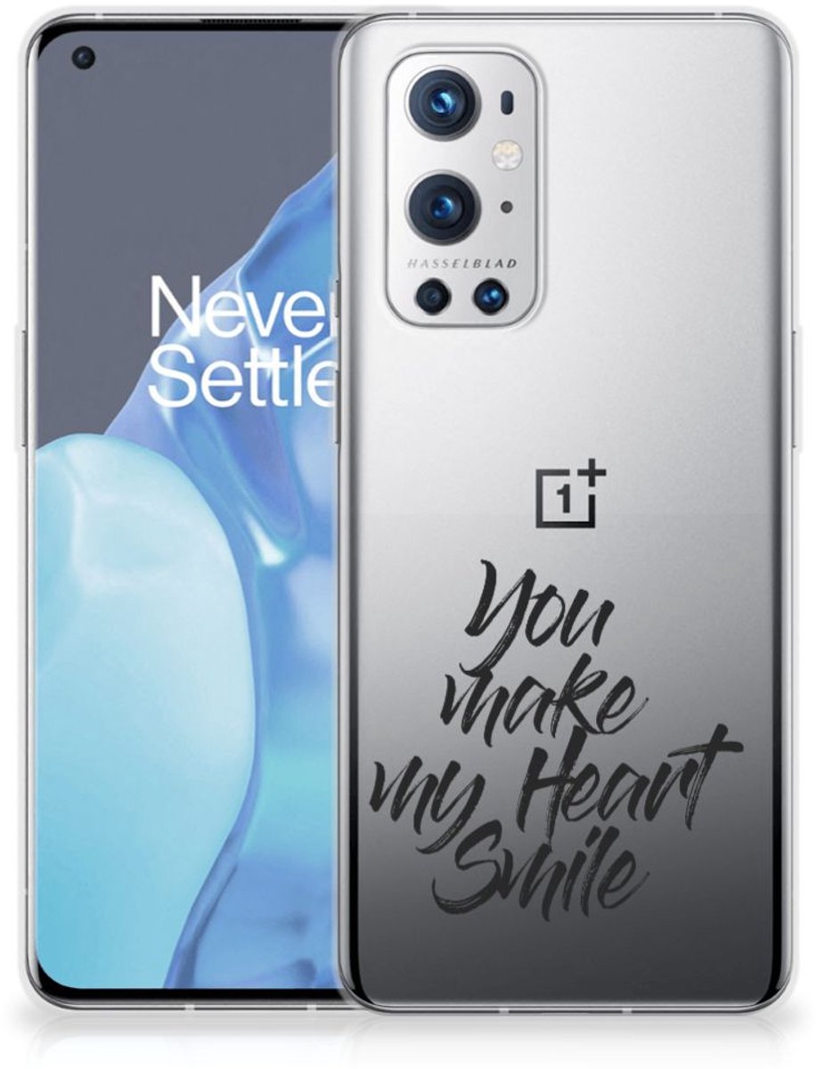 OnePlus 9 Pro Siliconen hoesje met naam Heart Smile