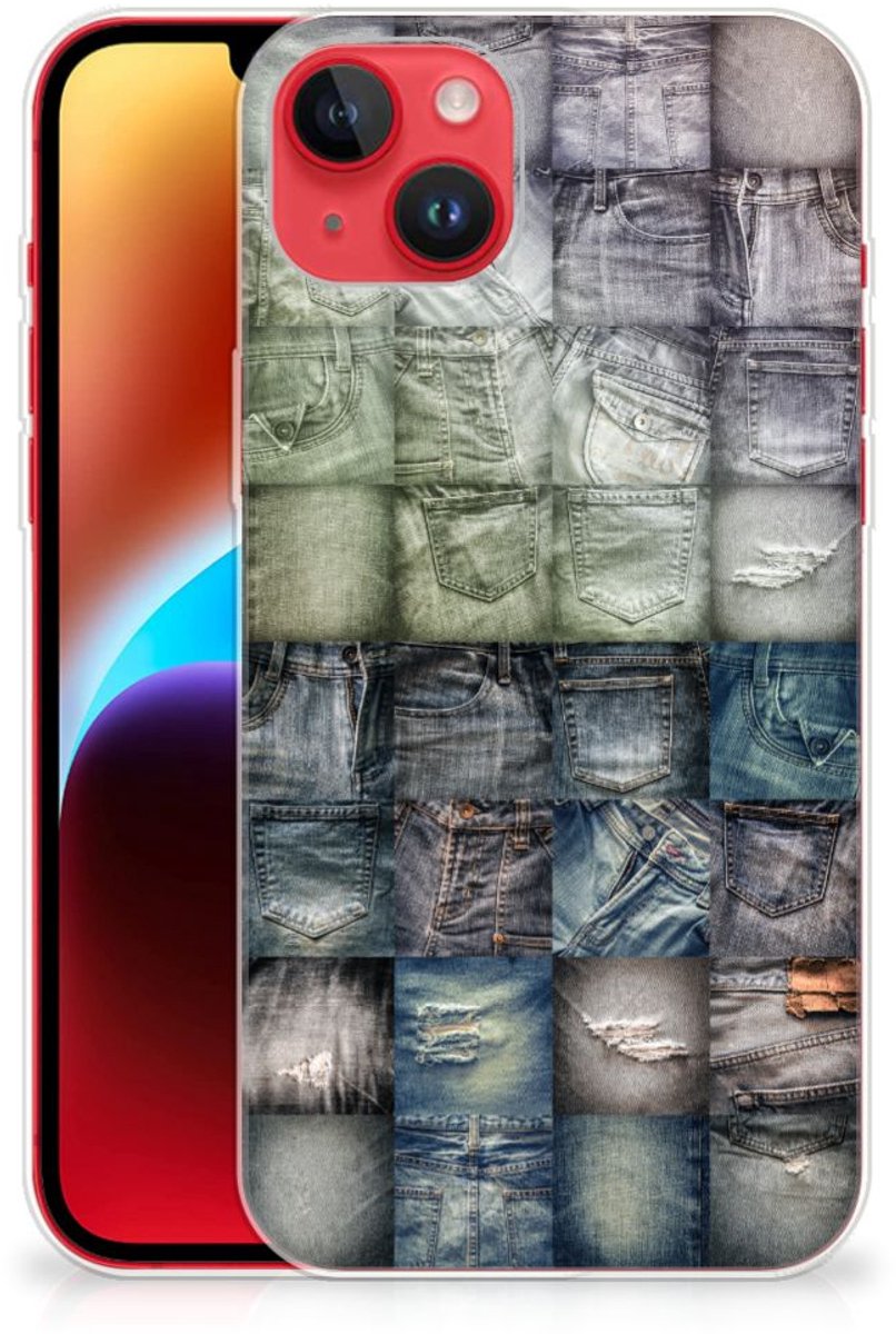 Silicone Back Cover iPhone 14 Plus Spijkerbroeken