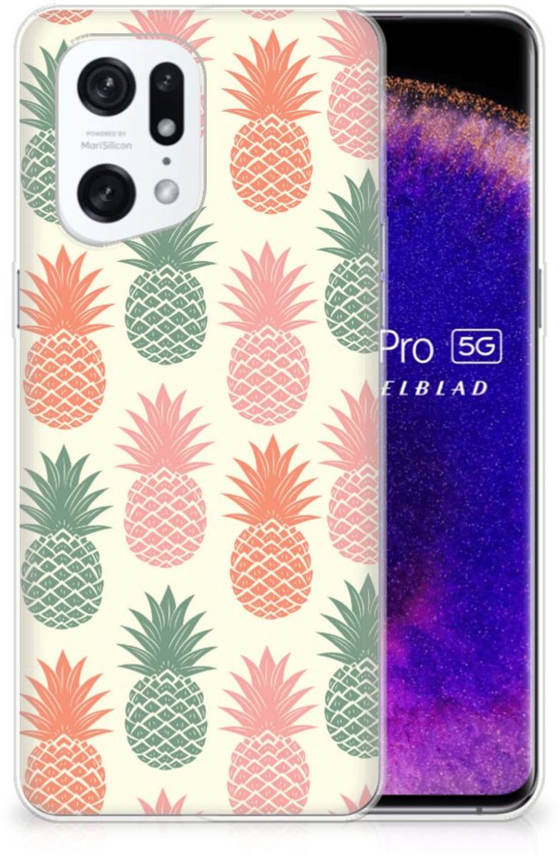OPPO Find X5 Pro Siliconen Case Ananas