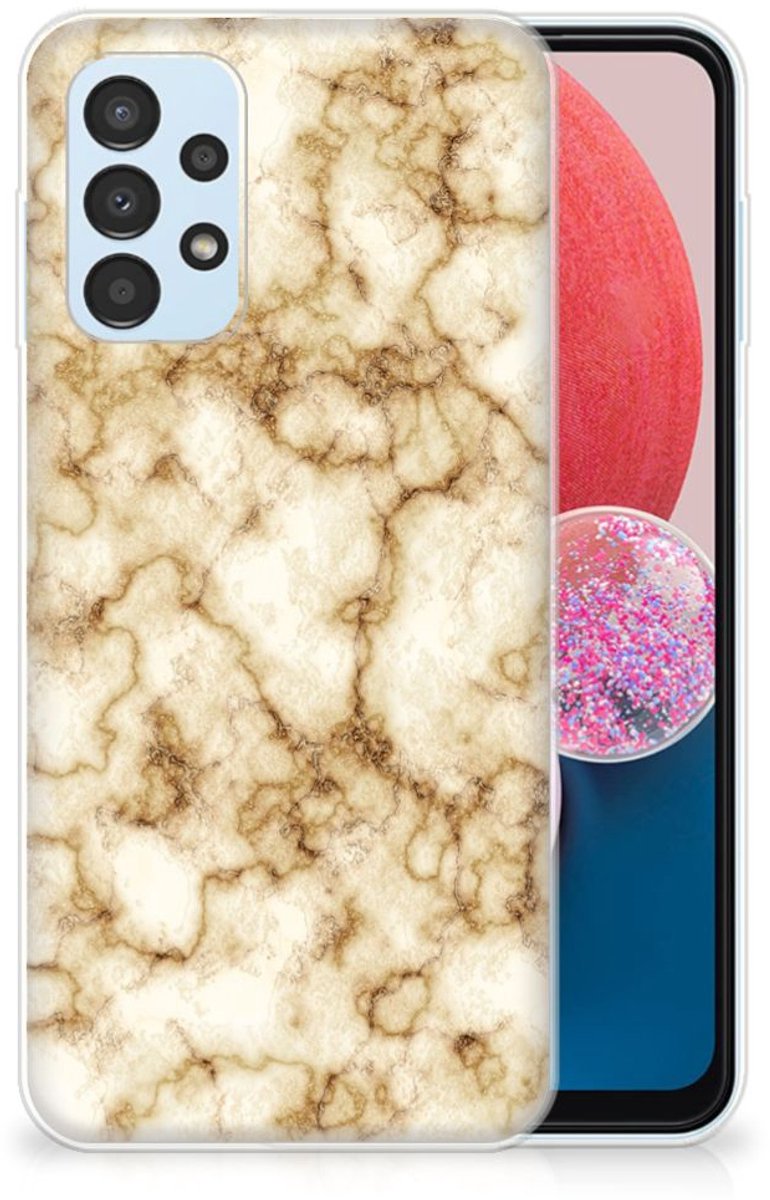 Samsung Galaxy A13 4G TPU Siliconen Hoesje Marmer Goud