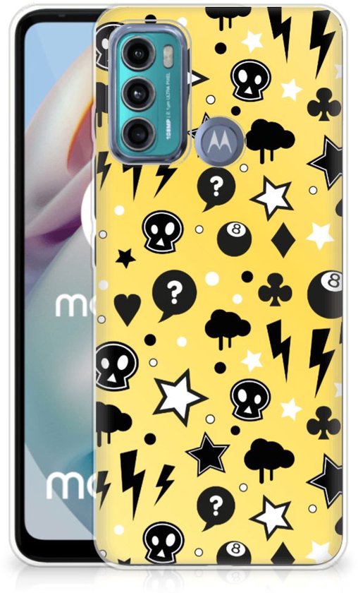 Coque pour Motorola Moto G60 Bumper Housse Etui Punk Yellow