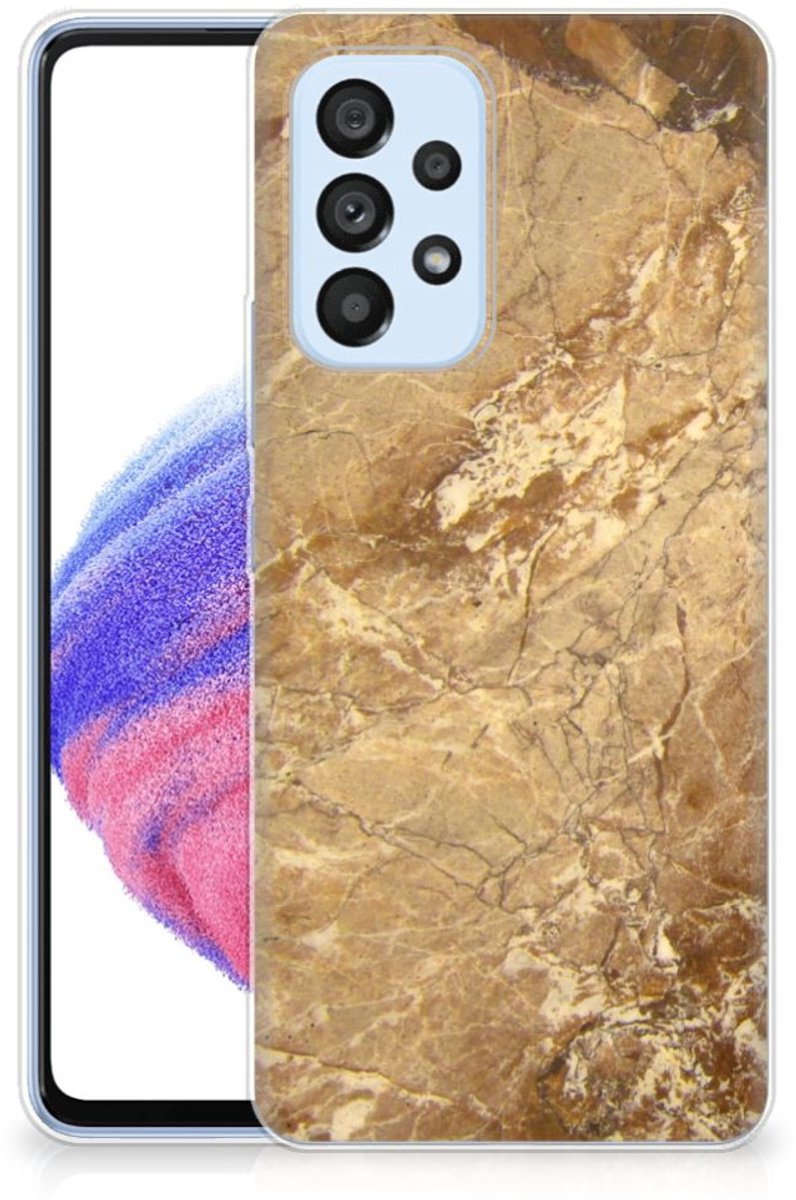 Samsung Galaxy A53 5G TPU Siliconen Hoesje Marmer Creme