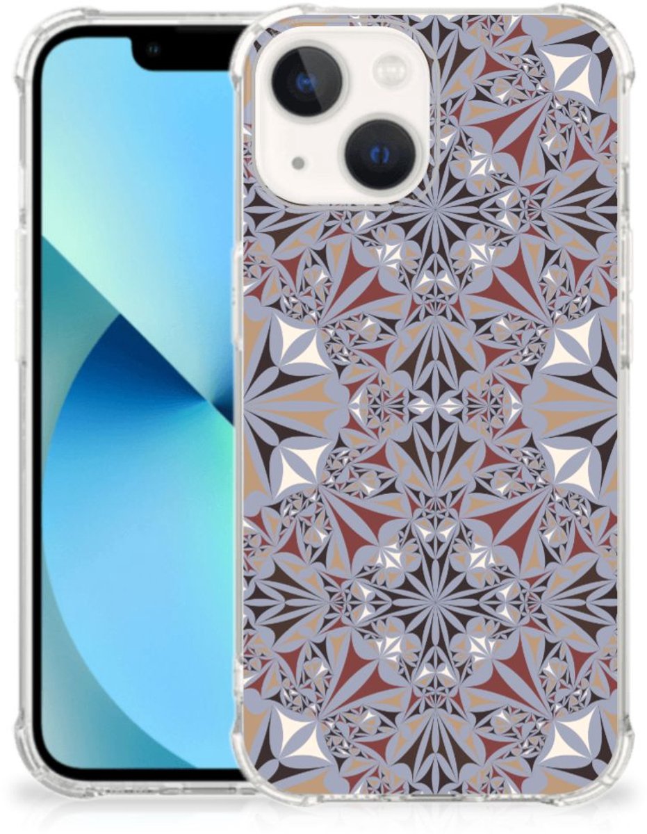 iPhone 13 mini Anti-Shock Hoesje Flower Tiles