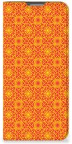 Coque Téléphone OPPO Reno8 Lite Etui Portefeuille Batik Orange
