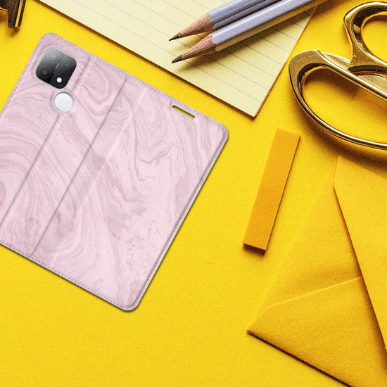 Etui à OPPO A15 Smart Cover Marbre Pink