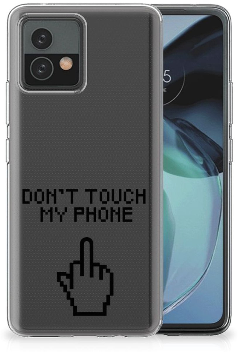 Motorola Moto G72 Silicone-hoesje Finger Don't Touch My Phone