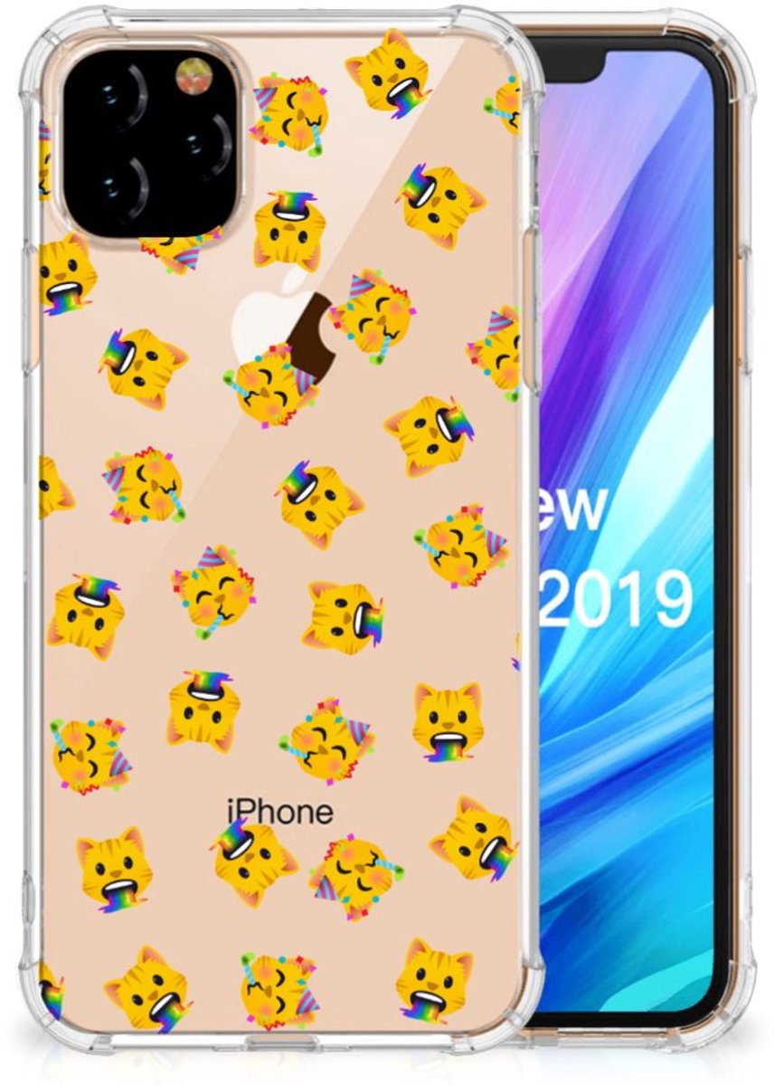 Doorzichtige Silicone Hoesje voor Apple iPhone 11 Pro Max Katten Emojis