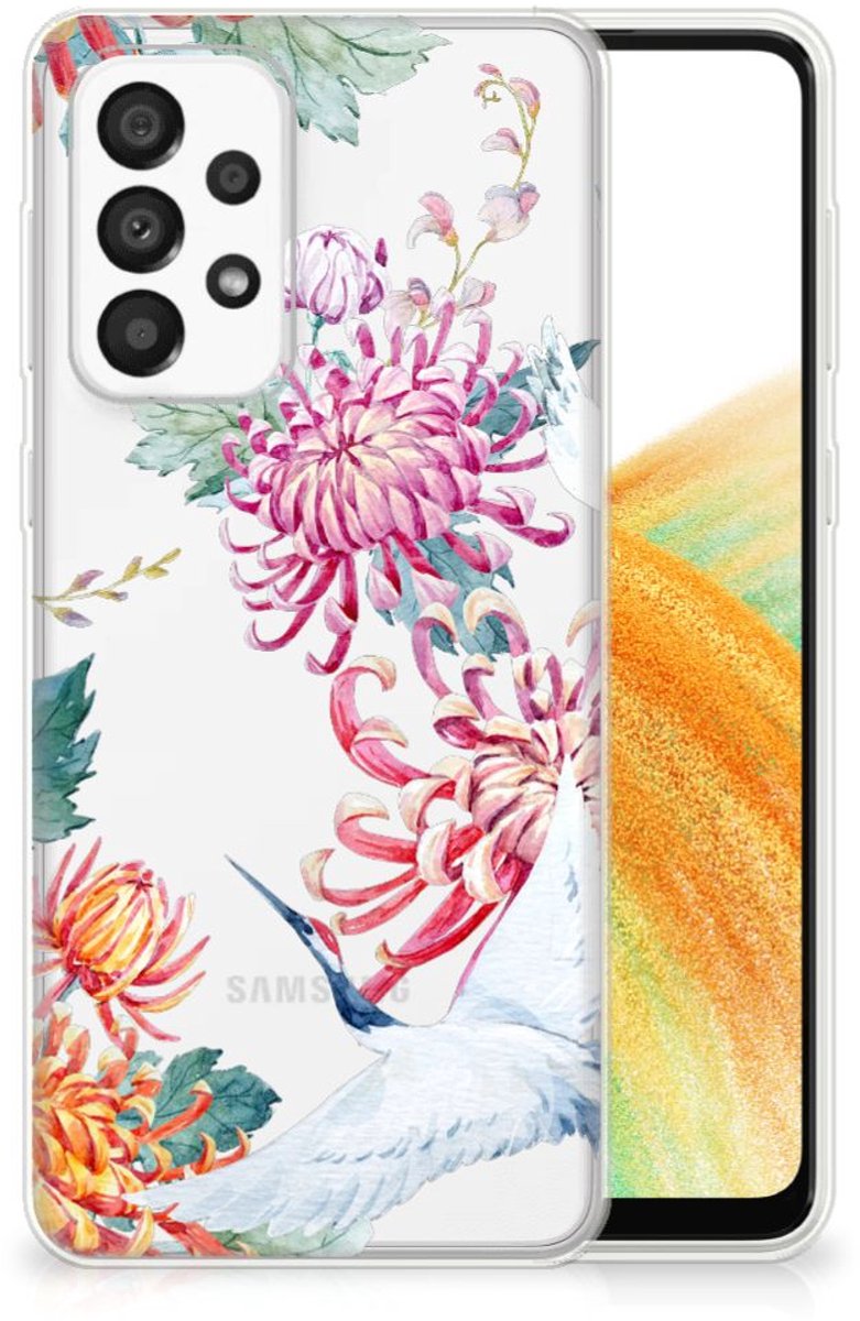 Samsung Galaxy A33 5G TPU Hoesje Bird Flowers