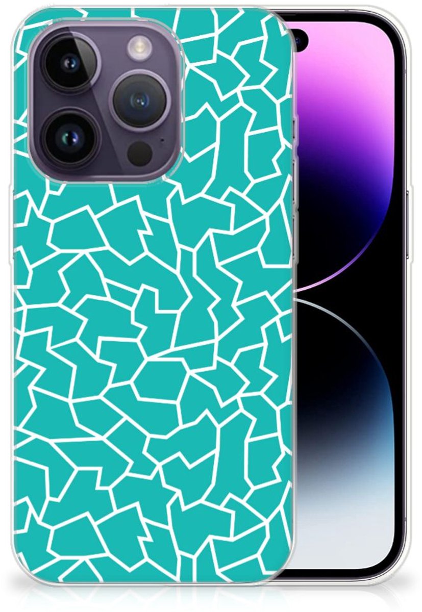 Apple iPhone 14 Pro Hoesje maken Cracks Blue