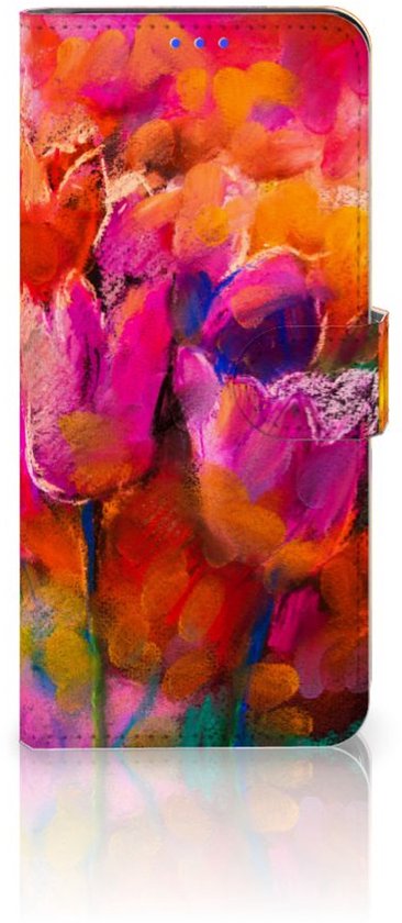 Coque OPPO Reno5 Z | A94 5G Cuir PU Premium Housse Portefeuille Coque pour Tulipes