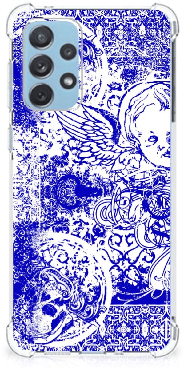 Extreme Case Samsung Galaxy A73 Angel Skull Blauw