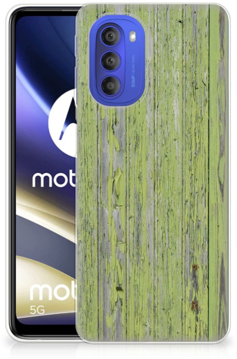 Motorola Moto G51 5G Bumper Hoesje Green Wood