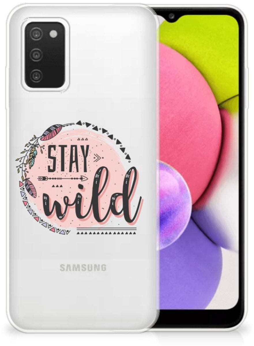 Samsung Galaxy A03S Telefoonhoesje met Naam Boho Stay Wild