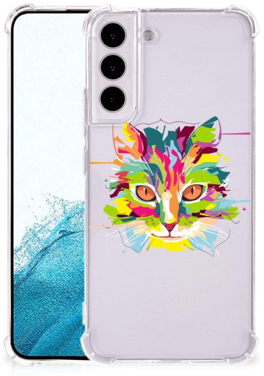 Samsung Galaxy S22 Plus Stevig Bumper Hoesje Cat Color