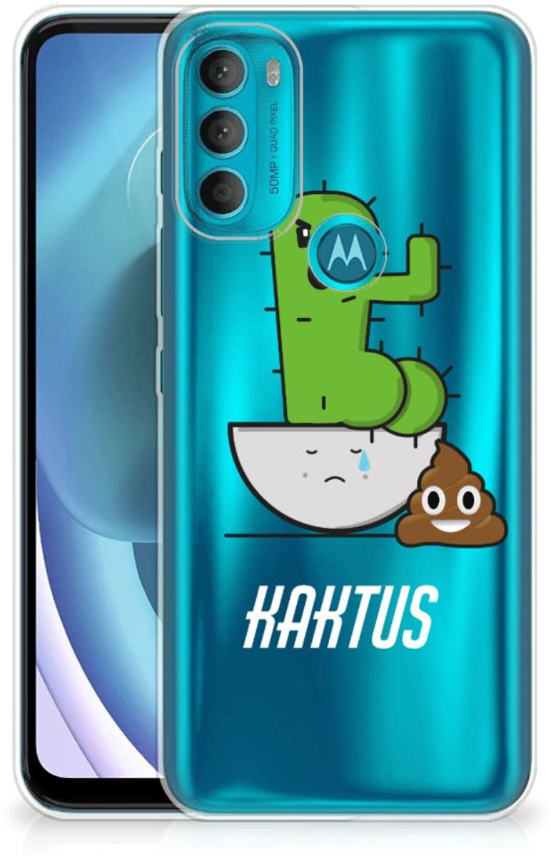Motorola Moto G71 5G Telefoonhoesje met Naam Cactus Poo
