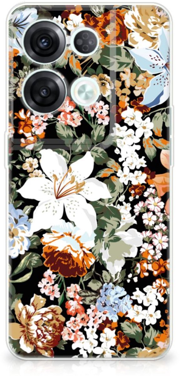 TPU Case voor OPPO Reno8 Pro Dark Flowers