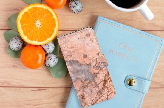 Etui portefeuille OPPO A15 Etui pour téléphone Marbre Oranje