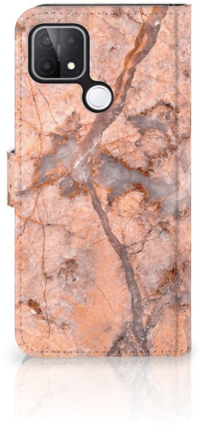 Etui portefeuille OPPO A15 Etui pour téléphone Marbre Oranje
